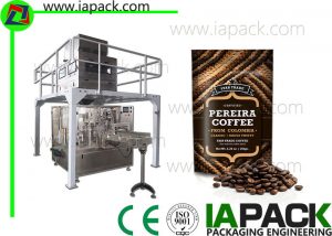 自動コーヒー豆梱包機はポーチジッパーフィラーシーラーを起立
